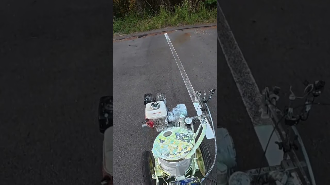 Line Striping #linestriping #linepainting #asphaltmaintenance #satisfying #contractors