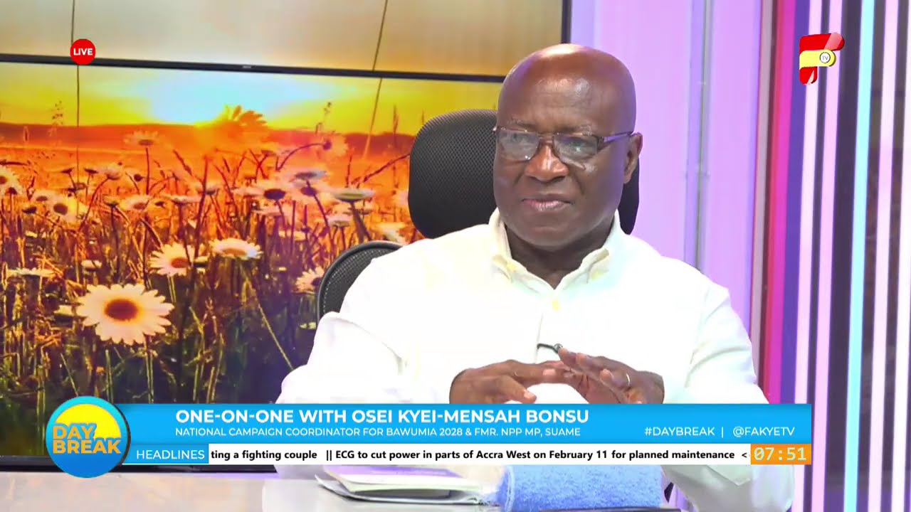 ONE ON ONE WITH OSEI KYEI MENSAH BONSU, FMR  NPP MP, SUAME ON DAY BREAK
