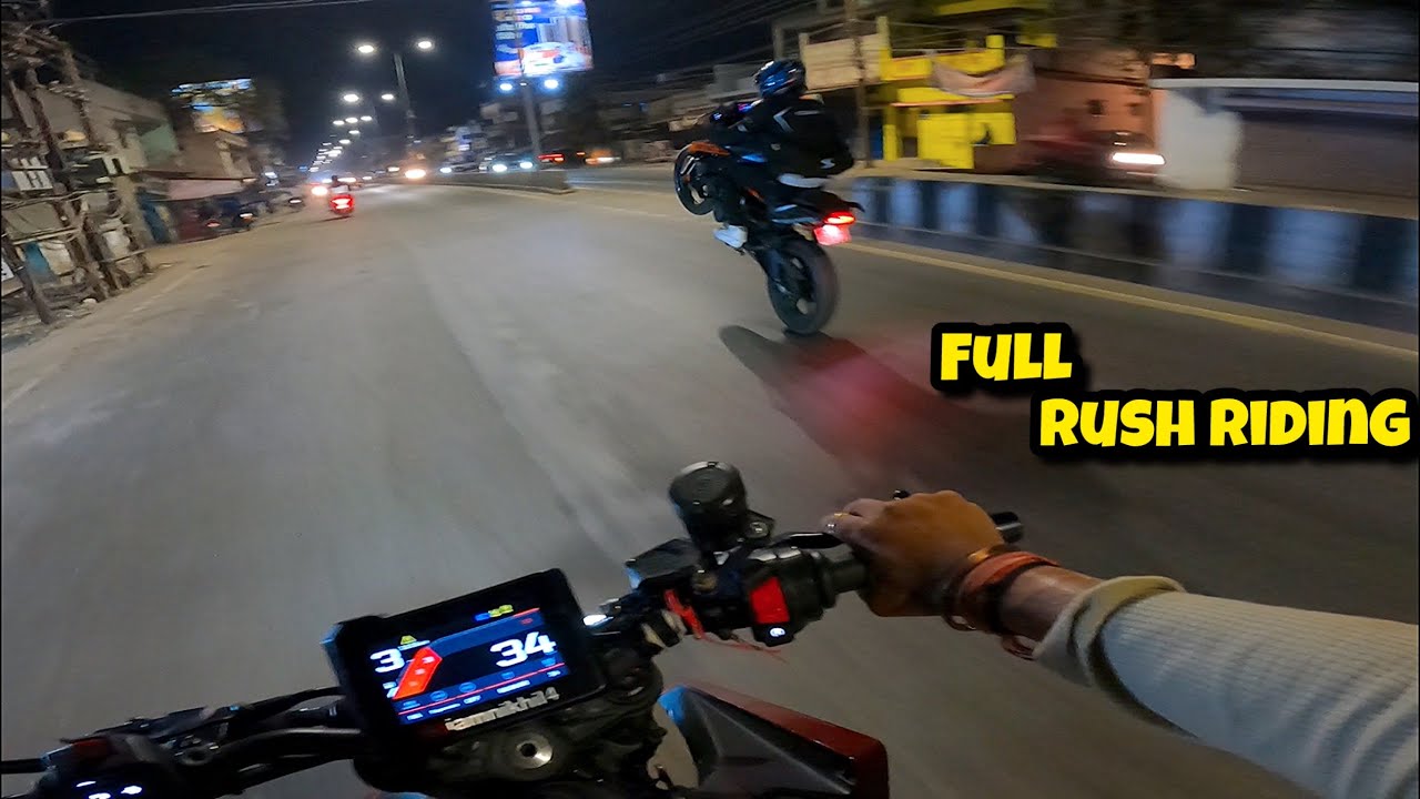 KTM DUKE 390 GEN3 NIGHT RUSH RIDING | Wheelie 
