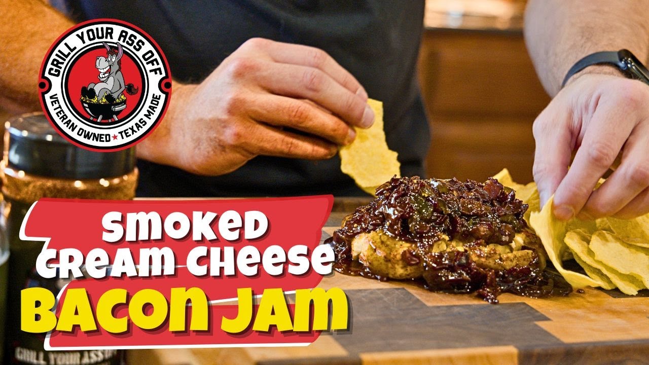 Smoked Cream Cheese with Sweet & Spicy Bacon Jam