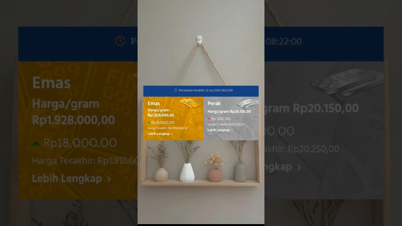 Harga Logam Mulia Antam 12 juni 2026 naik Rp 18.000,- 🫣