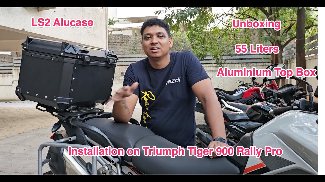 Unboxing & Installing the LS2 ALUCASE 55 Litres Top Box on the Triumph Tiger 900 Rally Pro