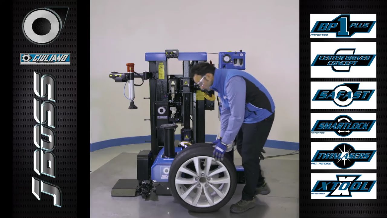 Run Flat Tire Demounting & Mounting with JBoss Touchless, Leverless Tire Changer | Giuliano