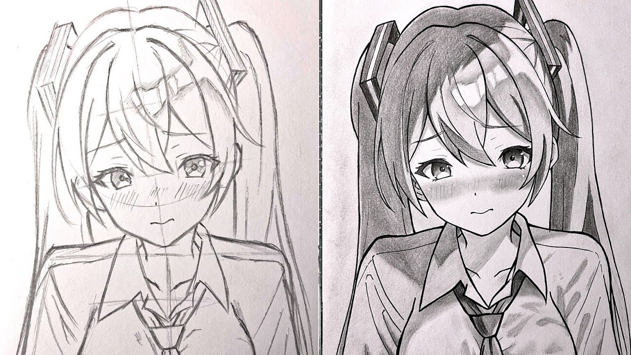 How to Draw anime for beginners Hatsune Miku | easy drawing tutorial