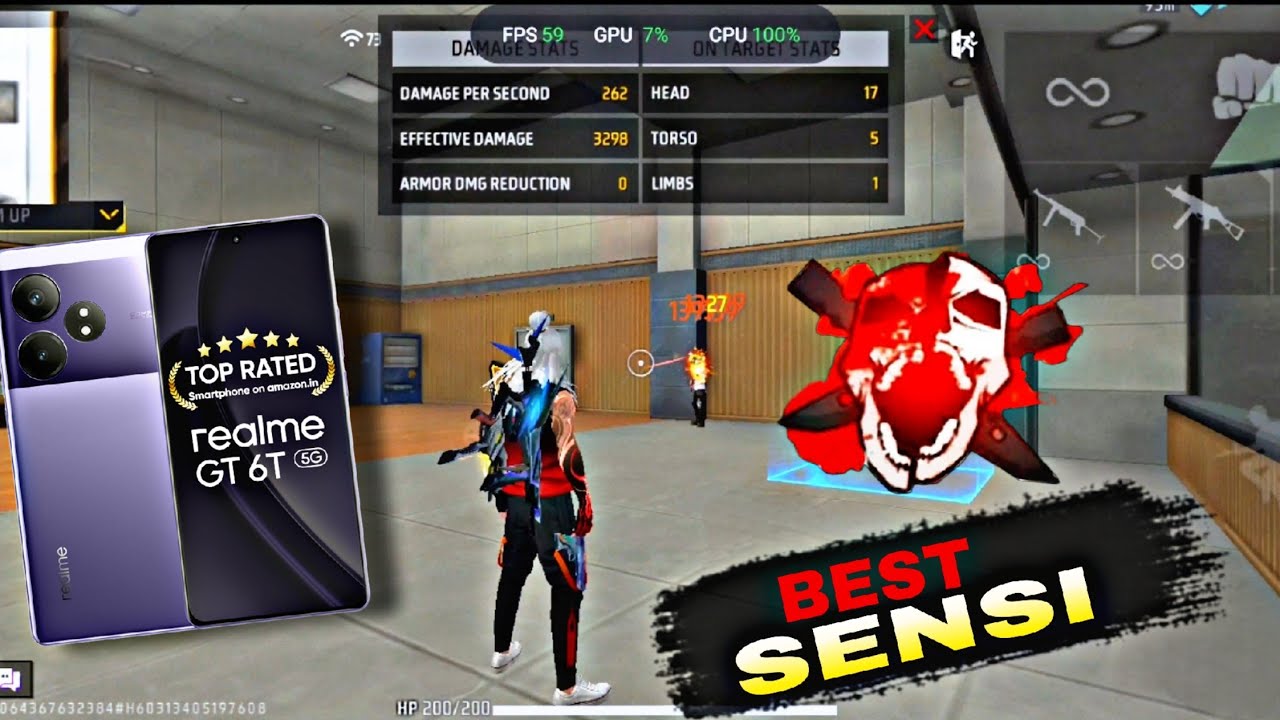 BEST SENSI FOR ONLY HEADSHOT | FREE FIRE HEADSHOT SENSITIVITY| REALME GT 6T HEADSHOT SENSITIVITY