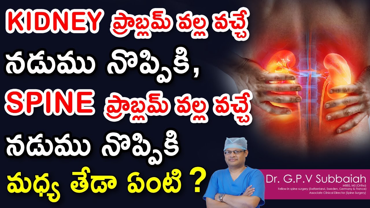 How to differentiate between low back pain caused by kidney problems & spine problems I Dr Subbaiah