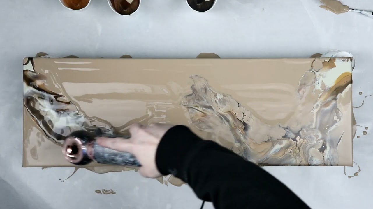 (768) Amazing Double Dutch Pour with Browns and Gold! Acrylic Pouring Technique