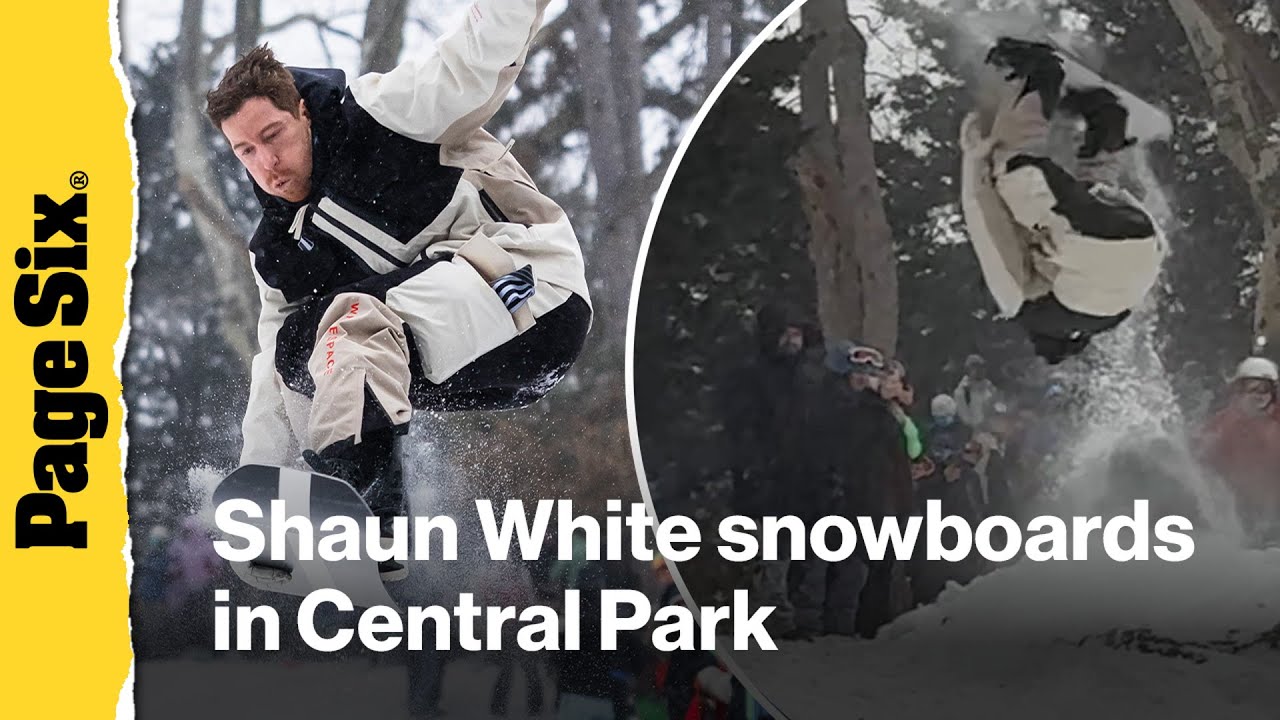 Olympic gold medalist Shaun White snowboarded in Central Park