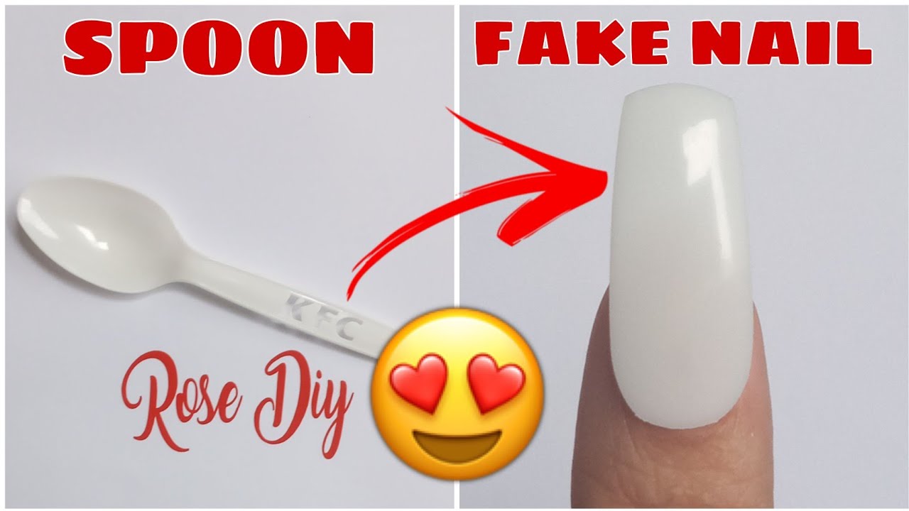 DIY Plastic Spoon Fake Nails At Home 2021 | Fake Nails From Plastic Spoon Easy