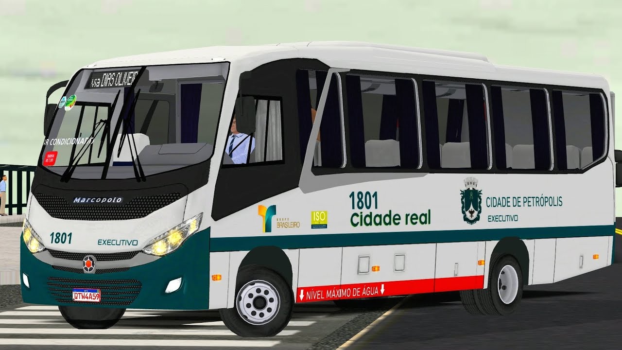 Marcopolo New Sênior (1801) na linha 019!! Mapa morro alto proton bus simulator 
