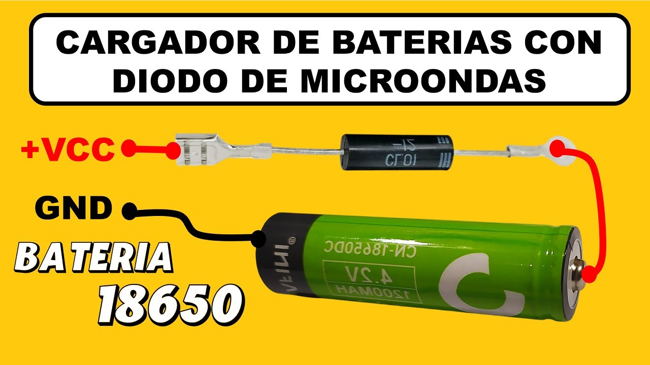 Genial Idea con Diodo de Microondas, Cargador de Baterías Cacero para Baterías Recargables.