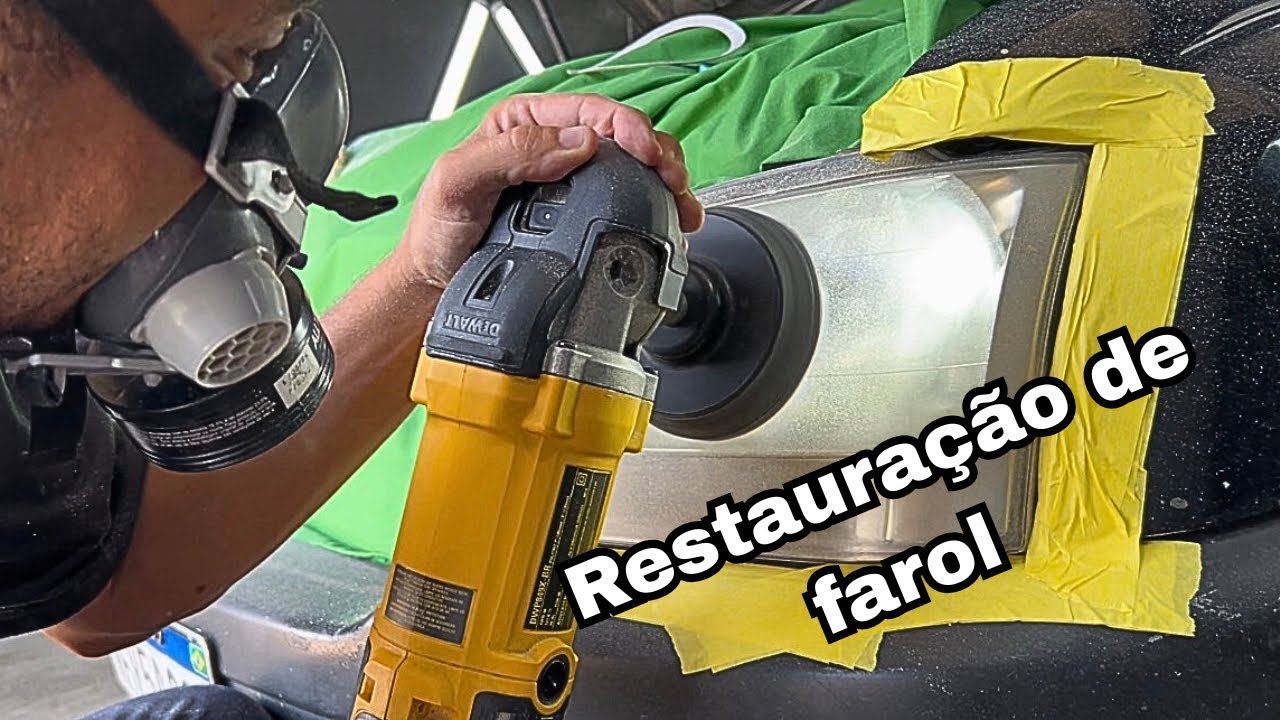 Restauração de farol com apenas 4 etapas de lixamento na máquina 
