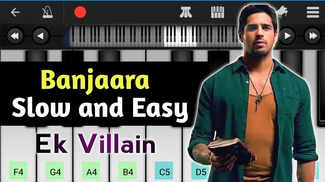 Banjaara song on mobile piano | Easy Piano Tutorial | perfect piano | noman angel