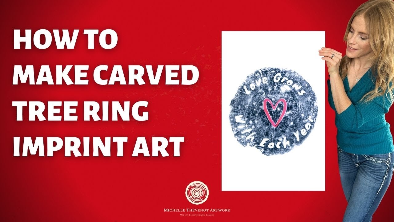 DIY WOOD CARVING TUTORIAL - How to Make Personalized Tree Ring Imprint Art With a Log