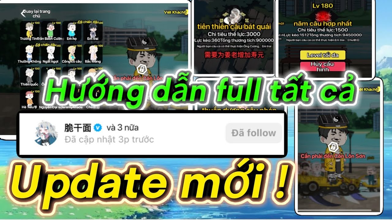 Hướng dẫn full update mới c&acirc;u c&aacute; vạn c&acirc;n! 
