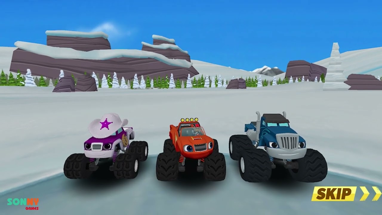 Blaze and The Monster Machines Games: Build & Race Snowy Slopes