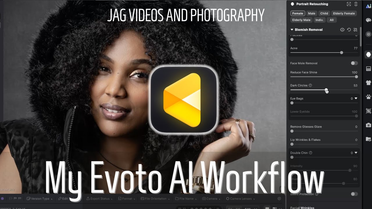 Evoto AI Retouching Workflow | Professional Portrait Editing Process #evoto #retouching
