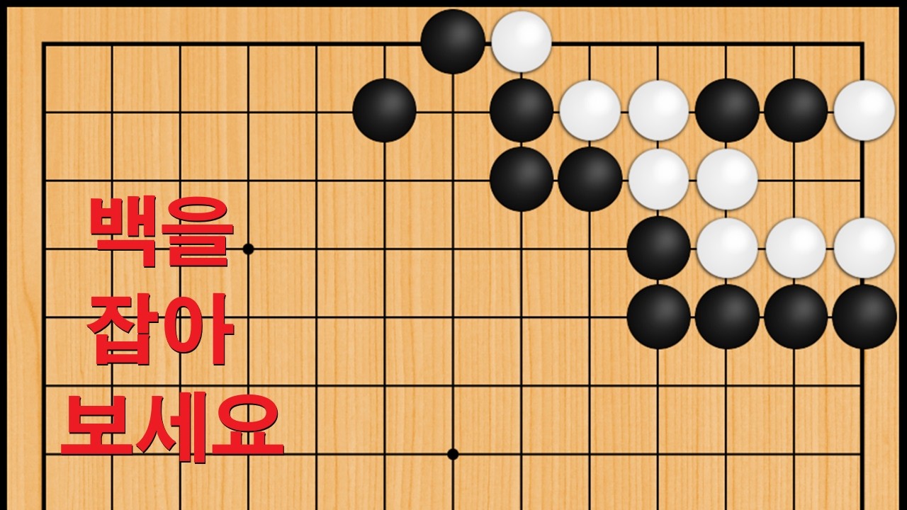 바둑 묘수 사활 - 통촉묘수가 나옵니다. 백을 잡아보세요