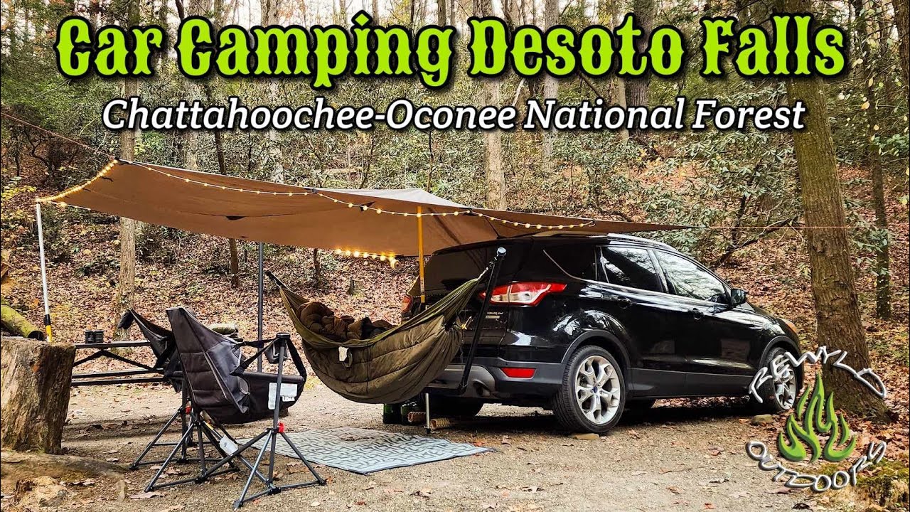 Car Camping in North Georgia| Desoto Falls #hammockcamping #carcamping #hiking #waterfallhike