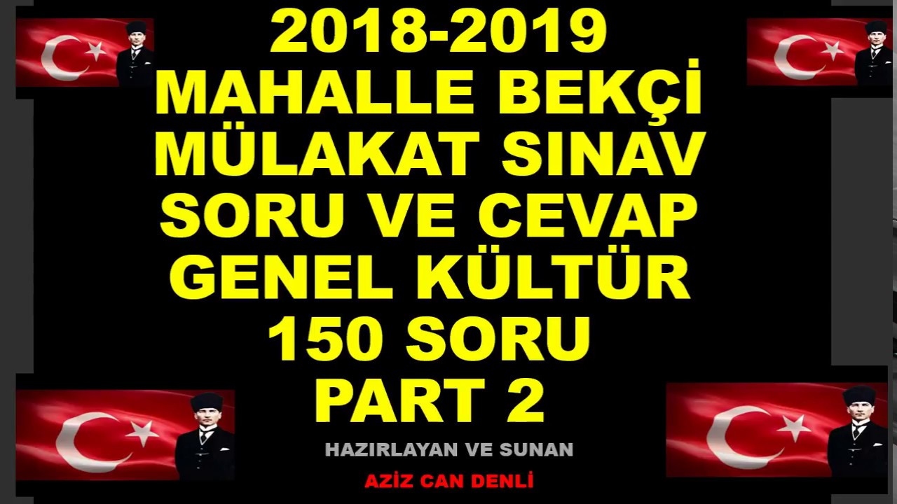 ÇARŞI VE MAHALE BEKÇİ SIANV SORULARI PART 2