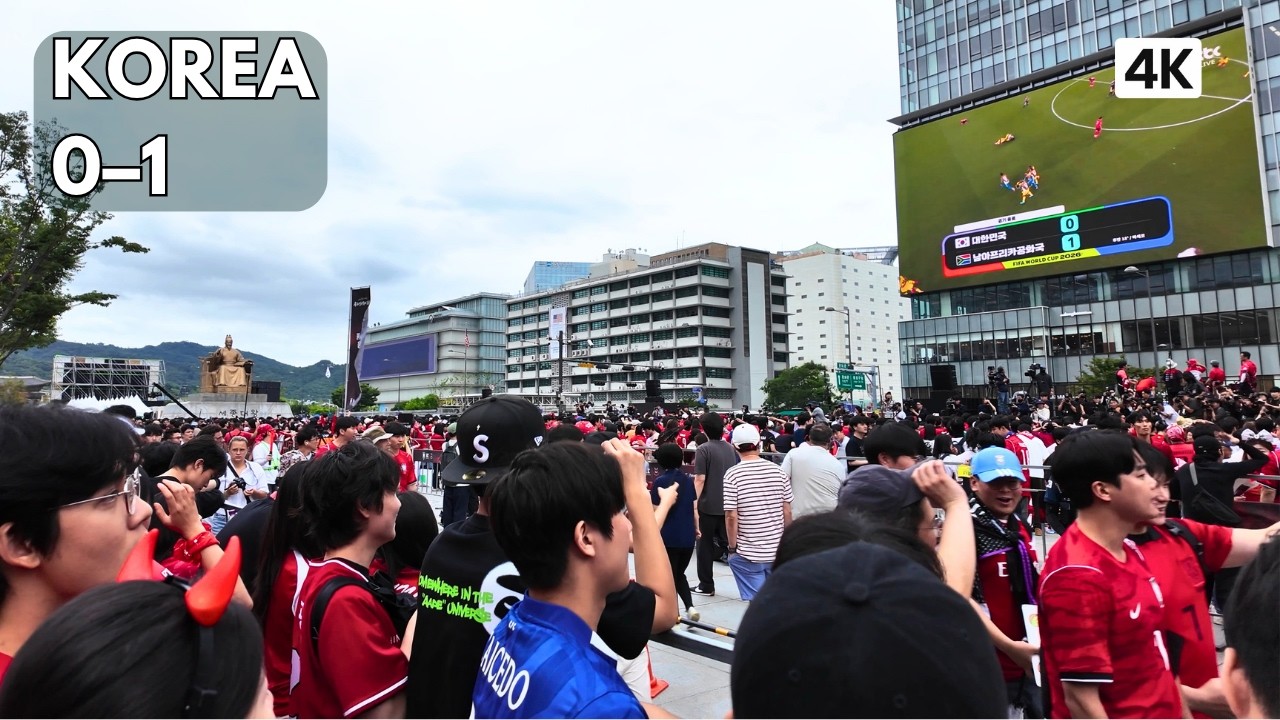 Korea 0&ndash;1 South Africa in Seoul | Gwanghwamun World Cup Morning | 4K