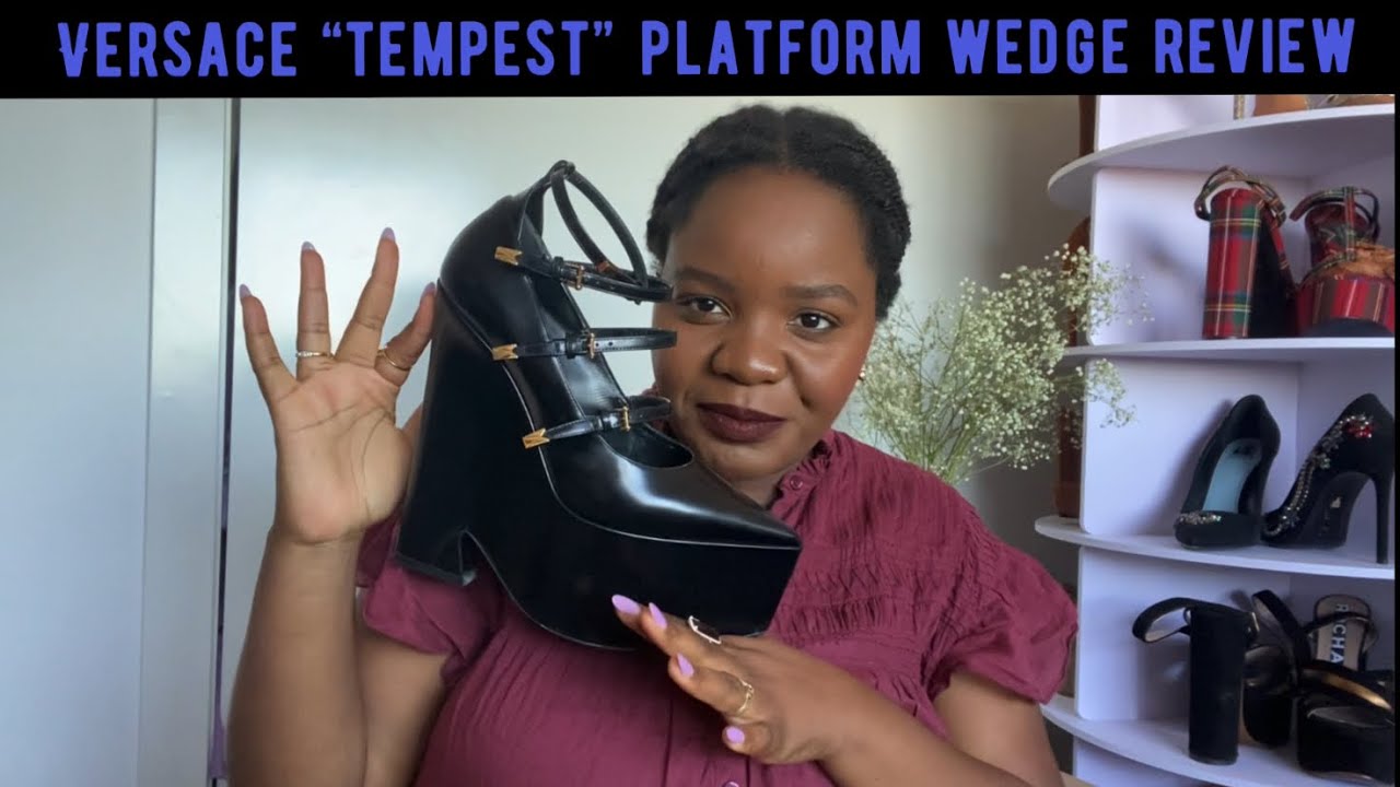 VERSACE TEMPEST PLATFORM STRAPPY WEDGE REVIEW