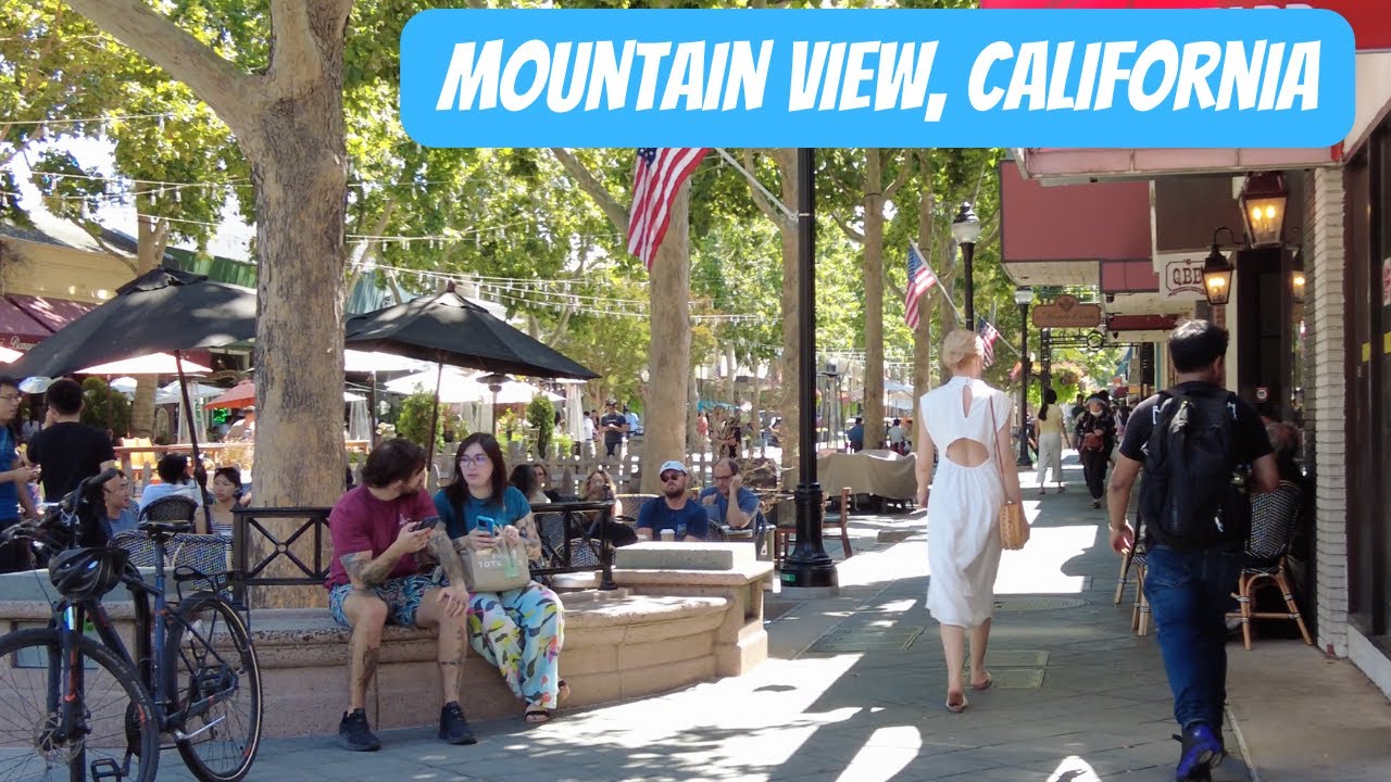 [4K] Walking Downtown Mountain View, California, USA