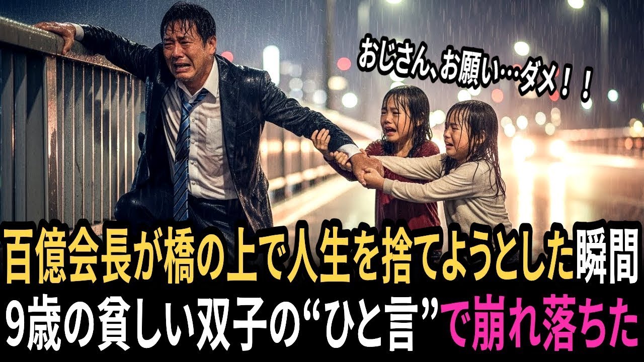百億会長が橋の上で途方に暮れたその瞬間 9歳の貧しい双子のひと言が全てを変えた