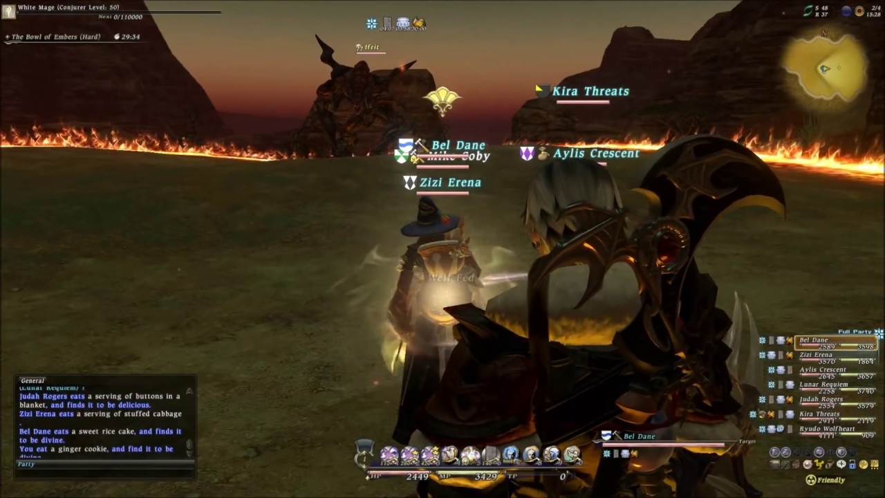 Final Fantasy XIV 1.0 Ifrit Boss White Mage Heal