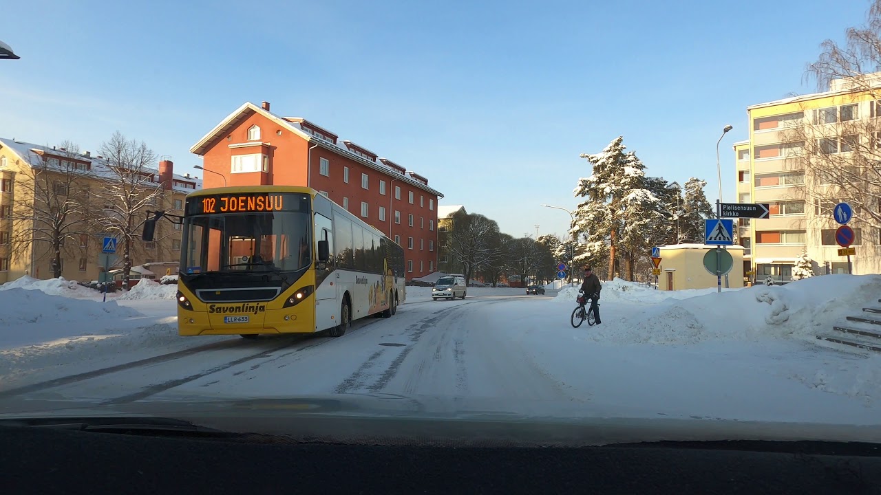 Driving Niinivaara 1 (winter/snow), Joensuu, Finland 4K