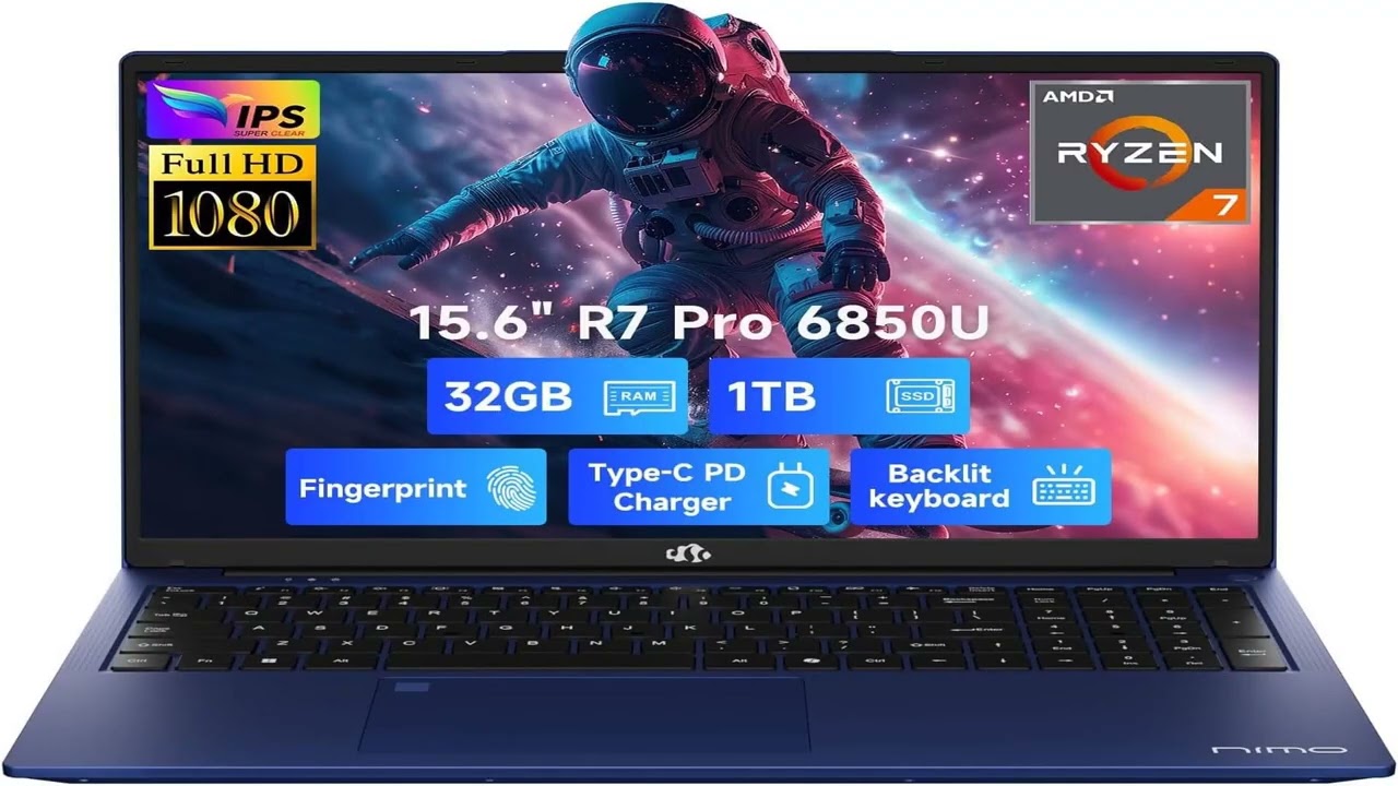 Review: NIMO 15.6" FHD Light-Gaming-Laptop | 8 Cores AMD Ryzen 7 Pro 6850U 32GB LPDDR5 RAM