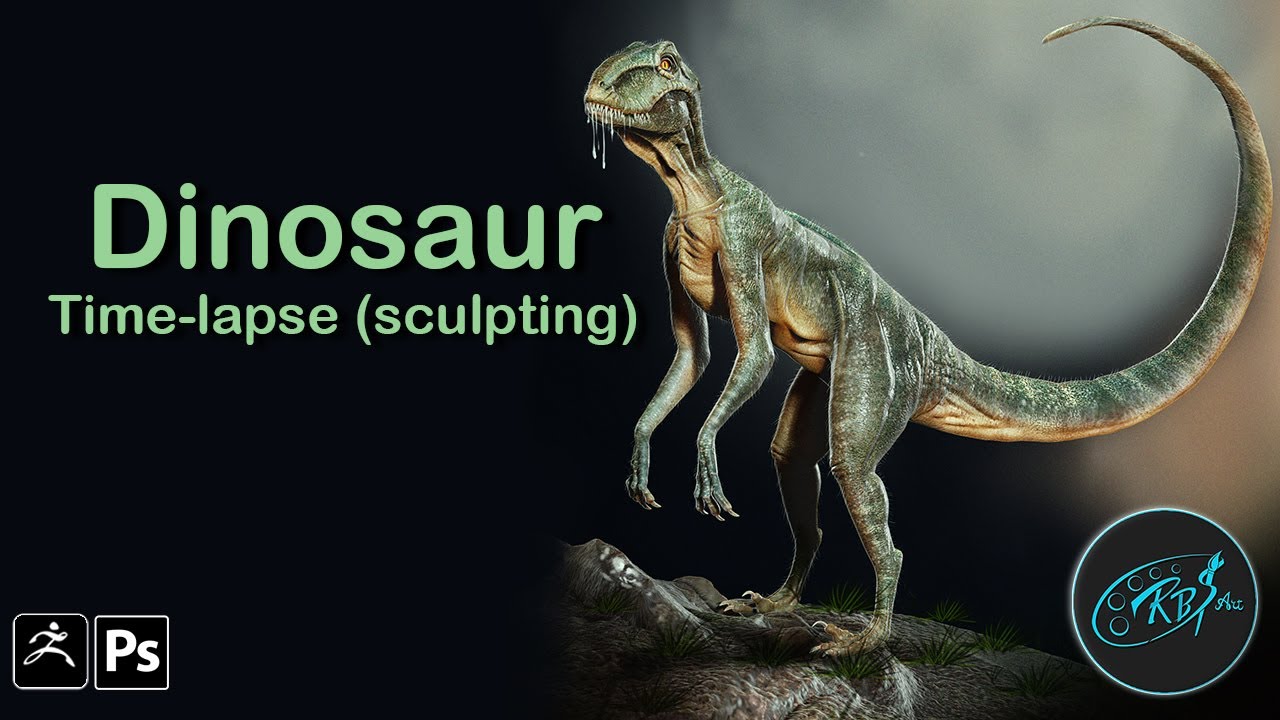 ZBRUSH TIMELAPSE _ DINOSAUR  SCULPTING ,