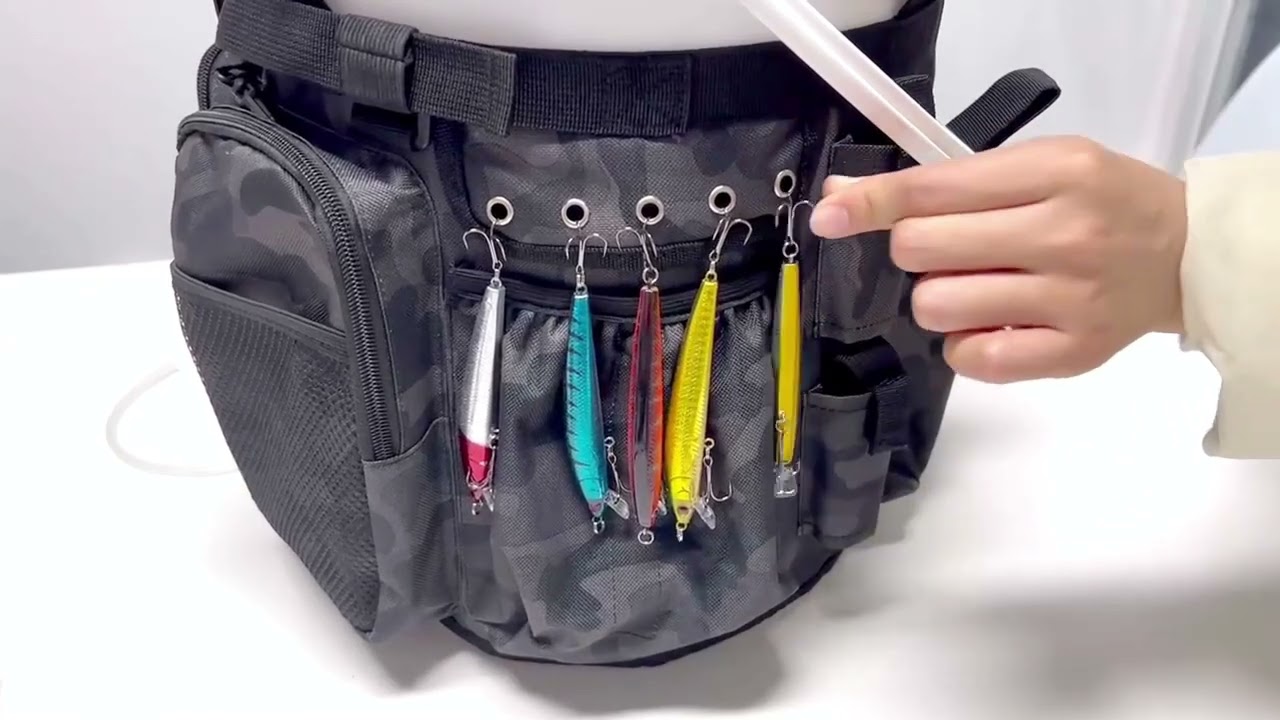Fishing Bucket Organizer with Bucket Cover, Ice Fishing Tackle Bag with Rod & Plier Holder