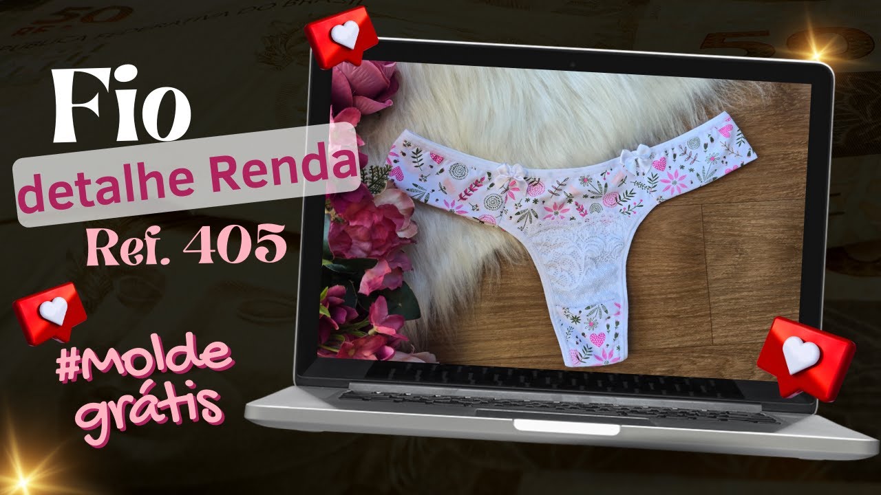 #MoldeGrátis - Fio Dental com Renda - Ref. 405