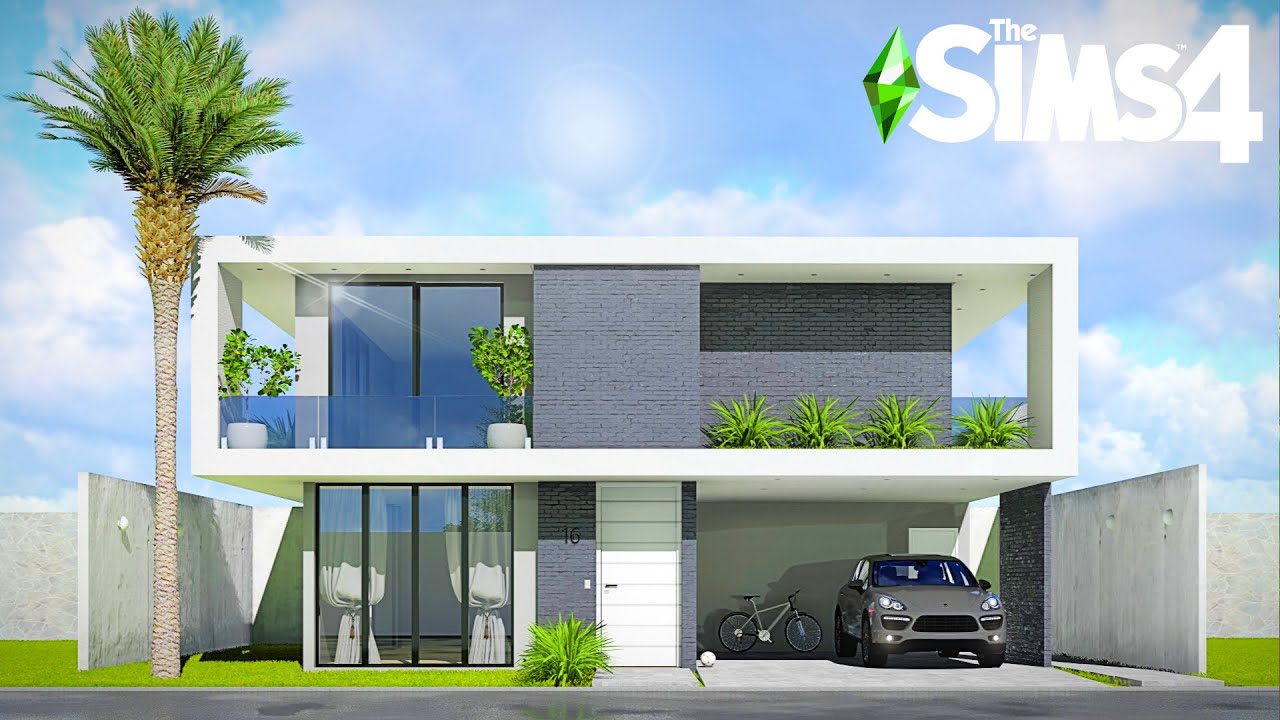 Ultra Modern Beach Home ~ Curb Appeal Recreation: Sims 4 Speed Build (No CC)