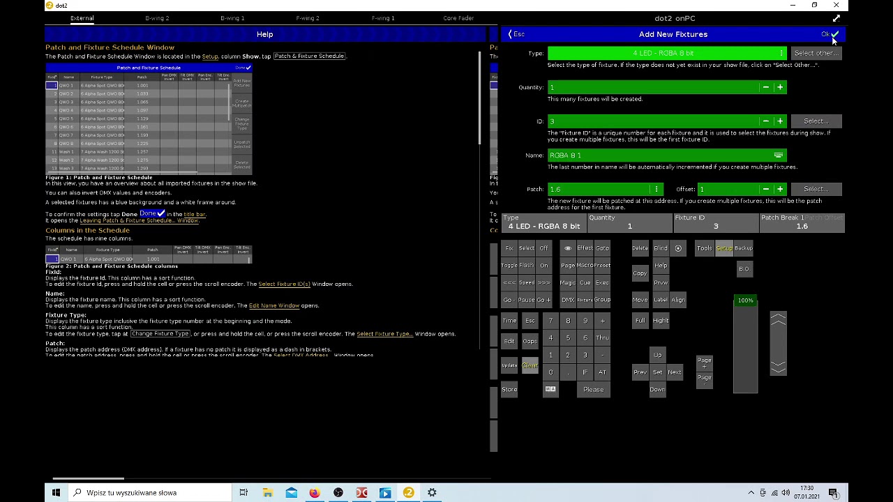 dot2 onPC config with ARTNET GATE dmx512 