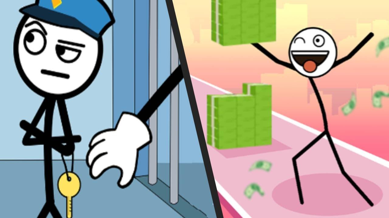 THIEF PUZZLE vs MONEY RACE - New Levels Mega UPDATE Satisfying Double Gameplay STICKMAN Puzzle ios