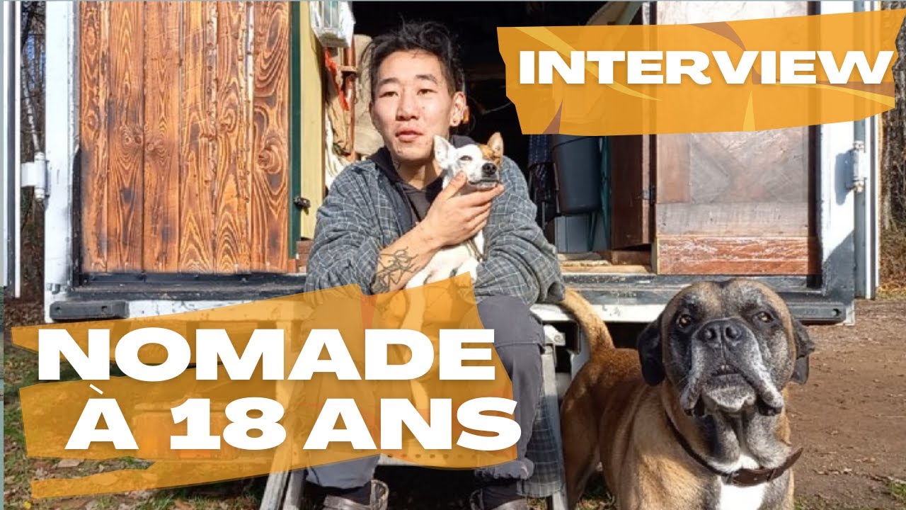 Devenir nomade à 18 Ans, Kalvin vit seul avec ses chiens en camion aménagé #vanlife #nomade #van