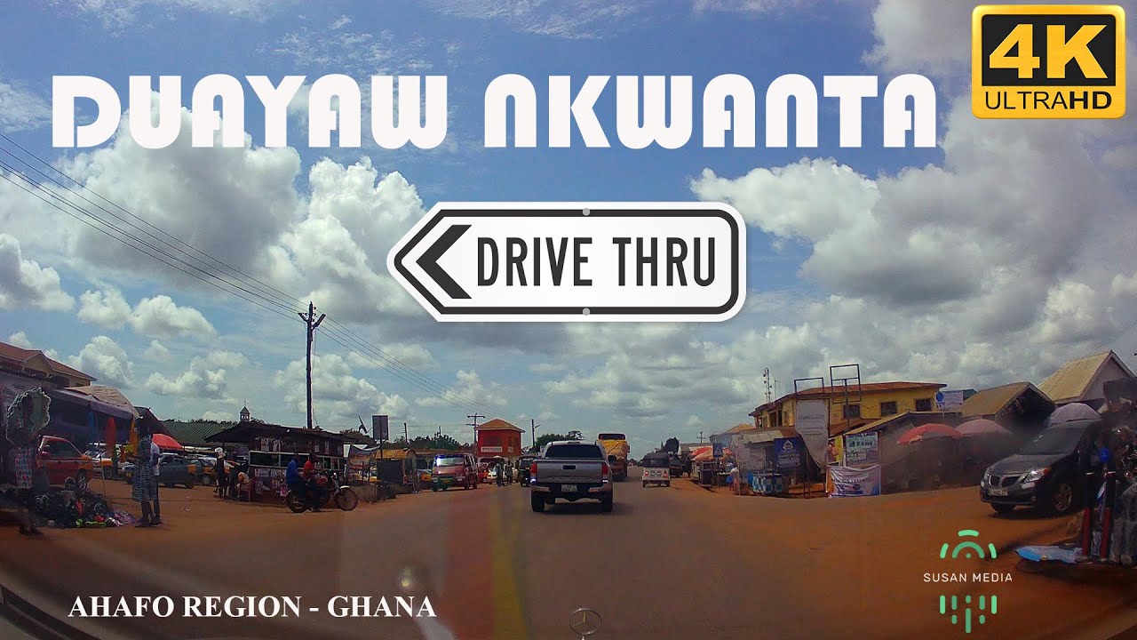 Duayaw Nkwanta Drive Tour in the Tano North Municipal Ahafo Region Ghana 4K