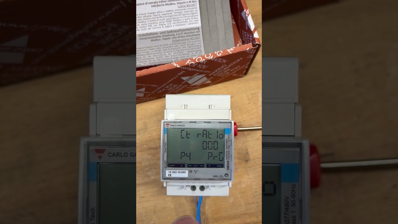 Tuto paramétrage rapport de transformation compteur Carlo Gavazzi
