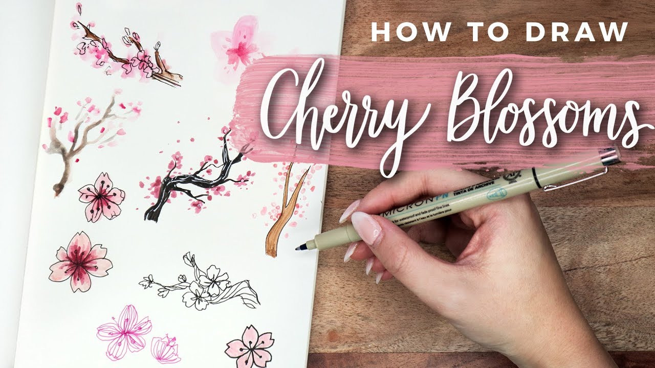 How to Draw Cherry Blossom Flowers! | DOODLE WITH ME + Tutorial!