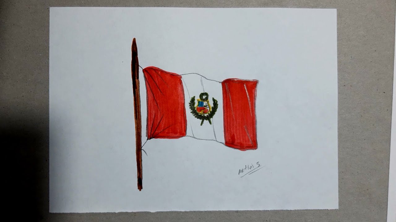Cómo dibujar la BANDERA del PERÚ | HD