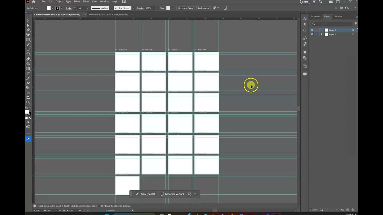 Illustrator - Calendar Setup