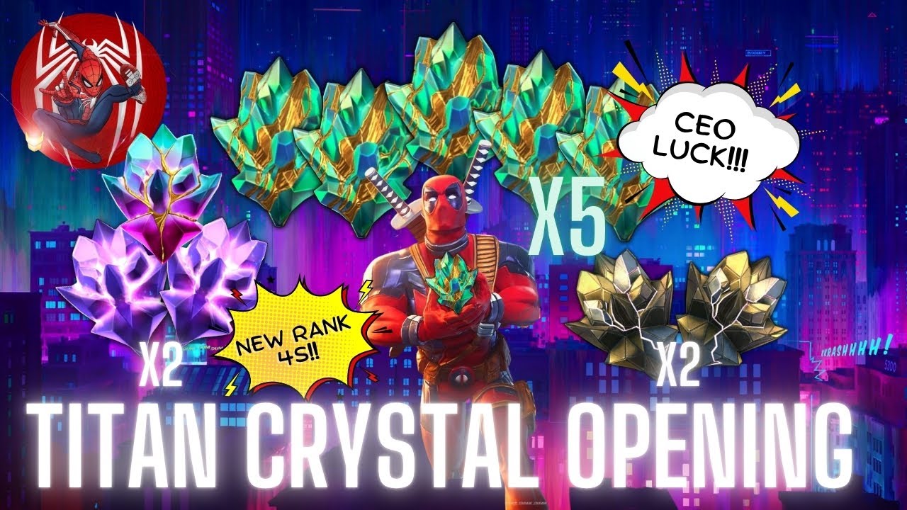 INSANE CEO Luck! Massive Titan Crystal Opening | Special Appearance from Deadpoo | #mcoc