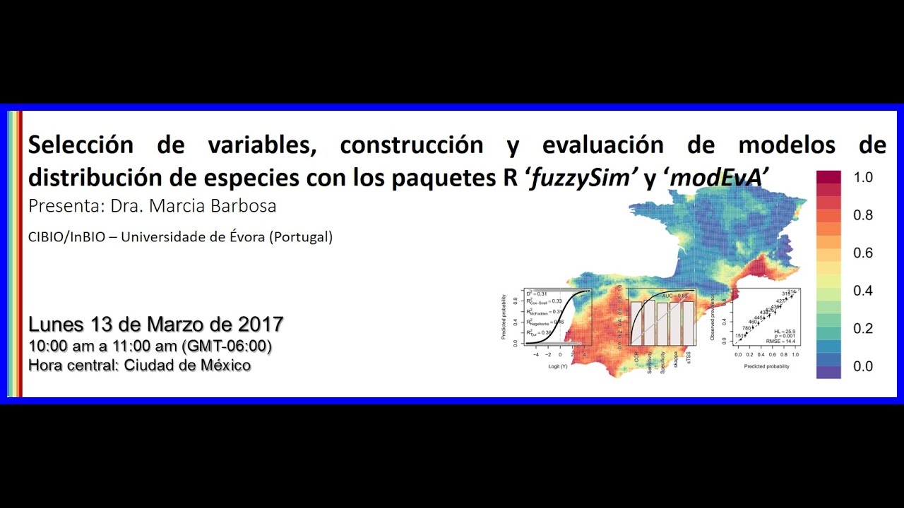 Selecci&oacute;n de variables, construcci&oacute;n y evaluaci&oacute;n de modelos de distribuci&oacute;n de especies...