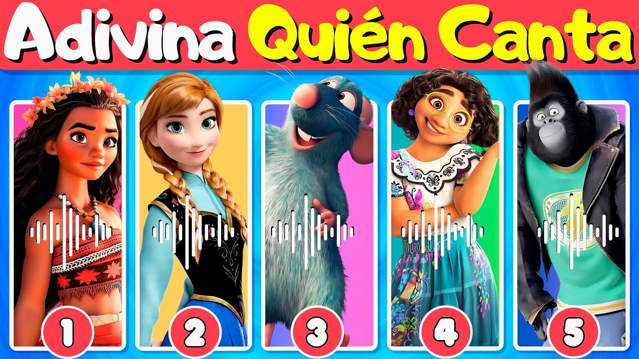 ¿Quién canta de los personajes de Disney? |  Desafío de Canciones de Disney | Moana, Elsa, poppy