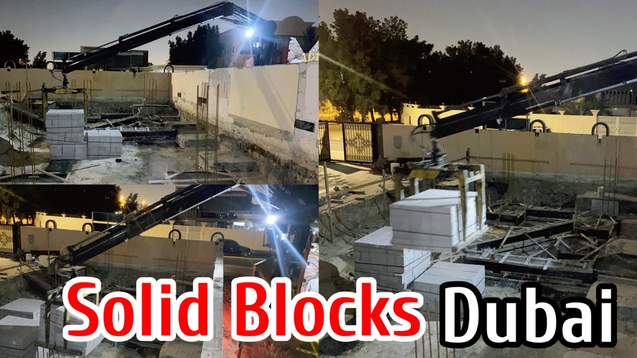 Step:9/Block Delivery Night Time Dubai/Unloading Blocks Footing Dubai/Excavation Block Delivery