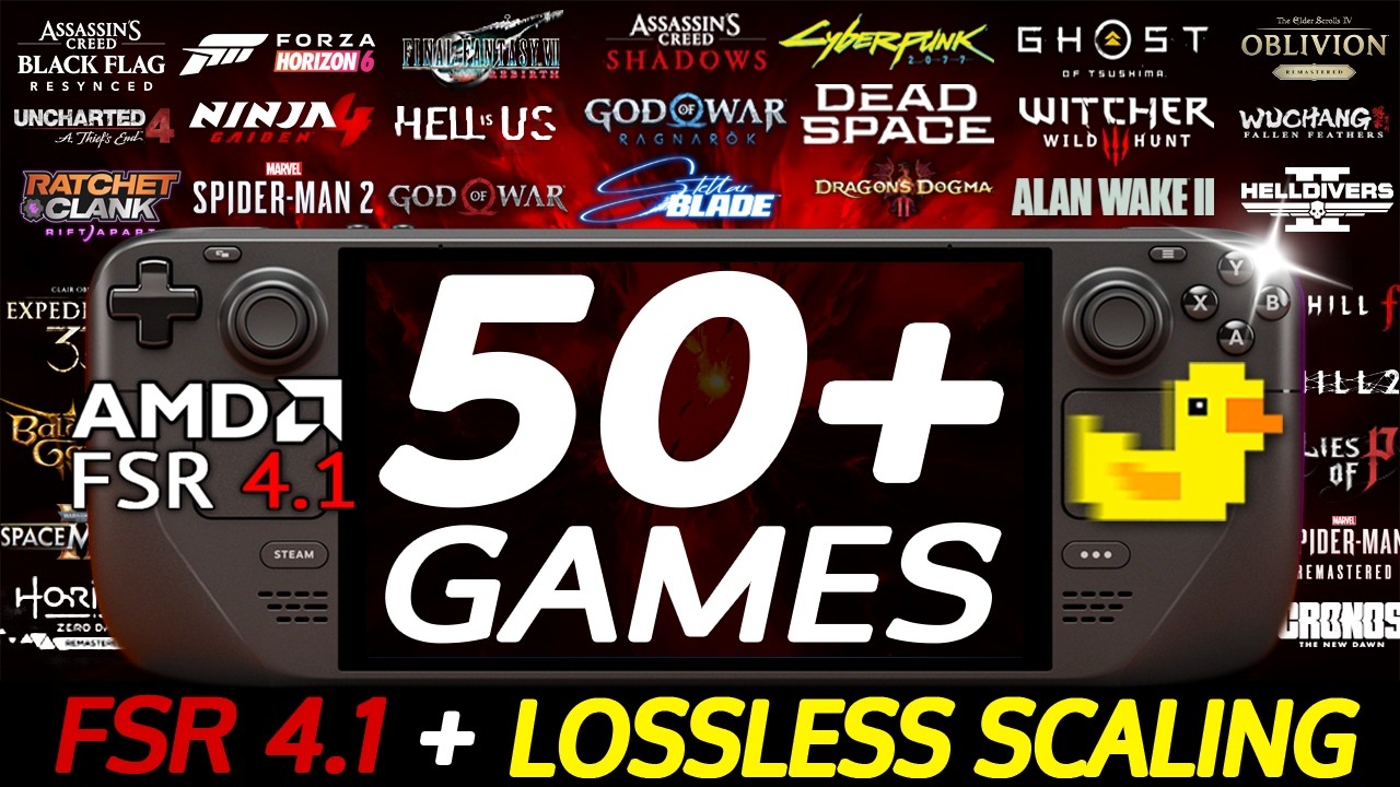 50+ AAA GAMES STEAM DECK: FSR 4.1 + LOSSLESS SCALING PERFORMANCE TESTED