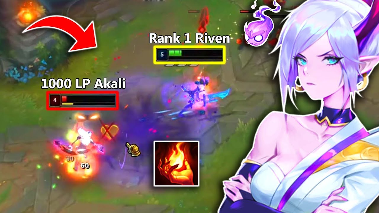 How Rank 1 Challenger Riven plays Riven Mid and smurfs against 1000LP+ Challenger Players