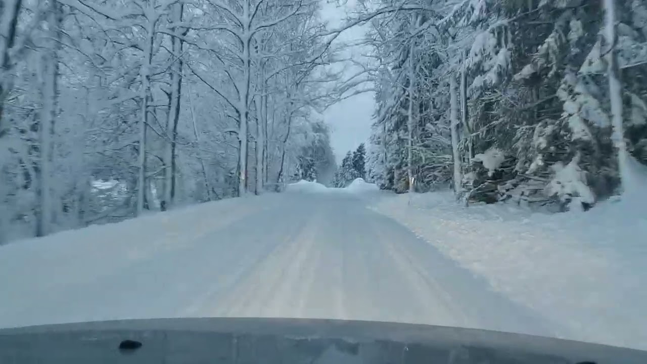 Winter Drive Älmsta to Herräng Sweden